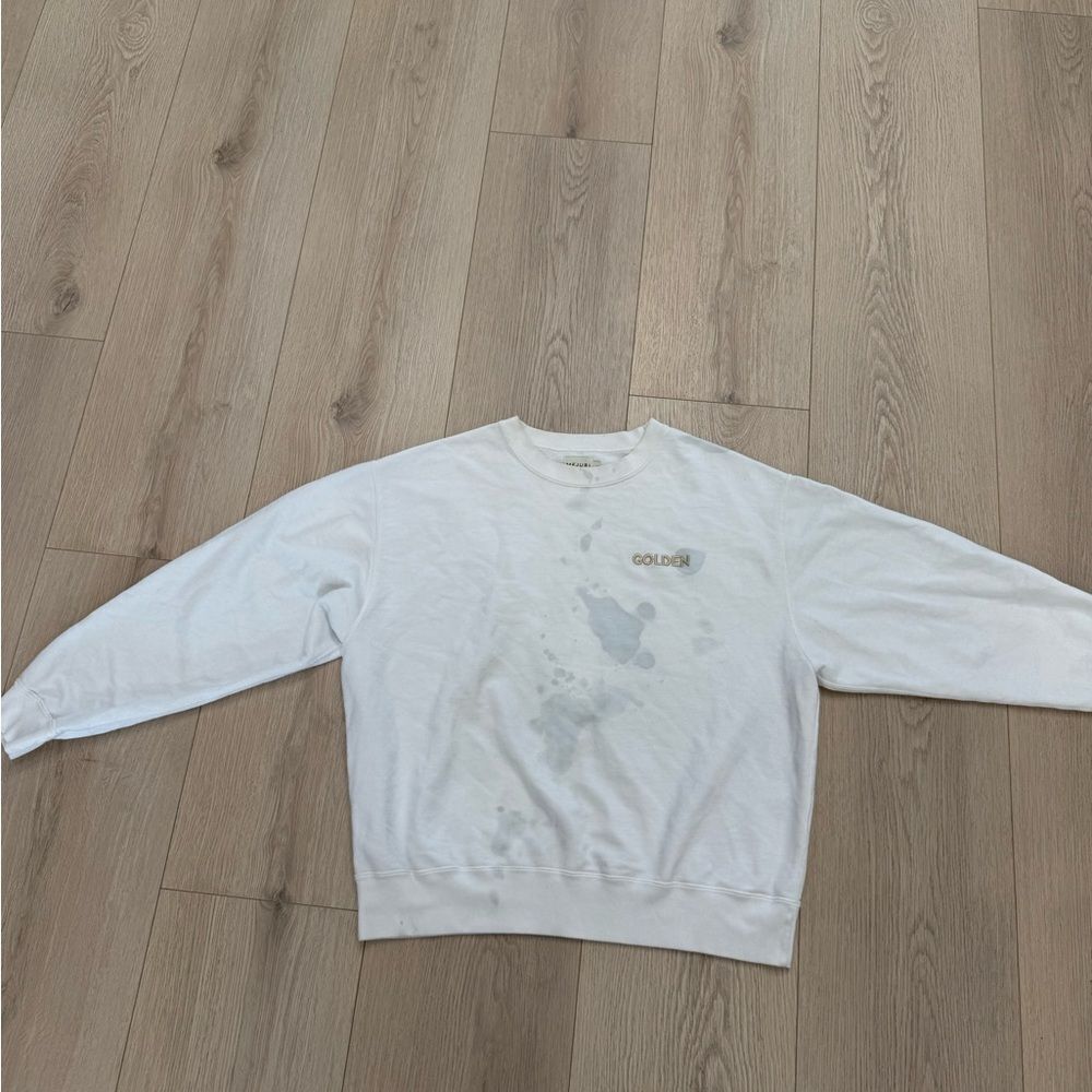 Mejuri golden white crewneck sweater size large women’s